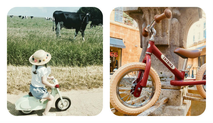 Draisienne et tricycle