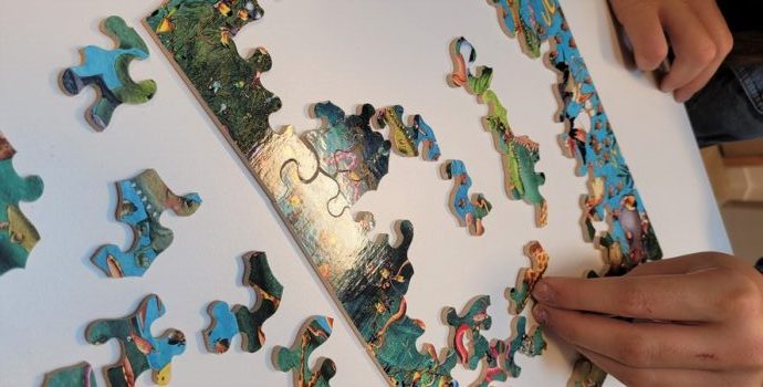 Puzzle en bois crocros et compagnie de Michèle Wilson