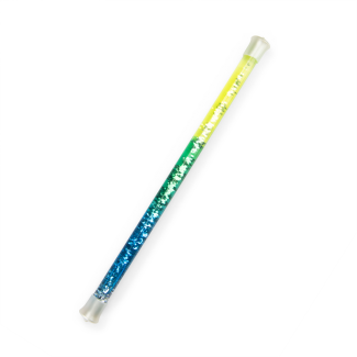 Baguette à paillettes jaune et bleue Les petites merveilles