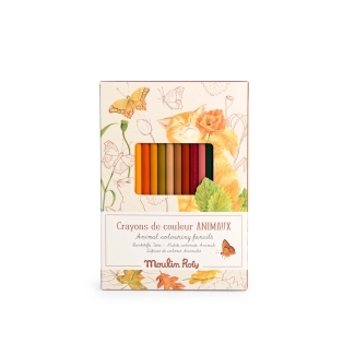 12 crayons de couleur & 3 cartes à colorier Le jardinier