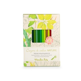 12 crayons de couleur & 3 cartes à colorier Le botaniste