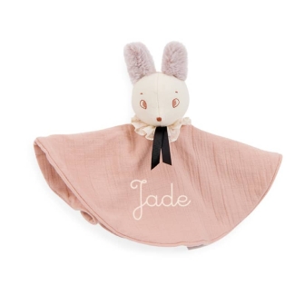 Doudou personnalisé Souris rose Apres la pluie