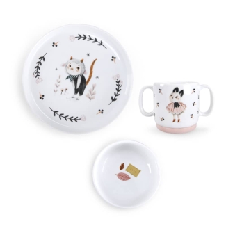 Set vaisselle bébé porcelaine Après la pluie