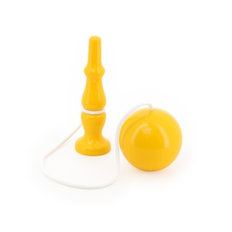 Bilboquet en bois jaune