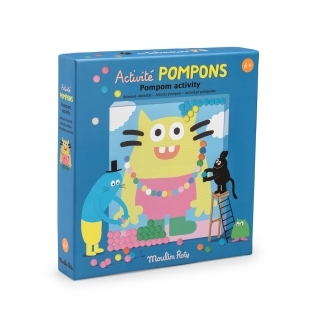 Activité pompons tableau Les Schmouks