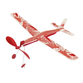 Avion rouge à élastique les petites merveilles