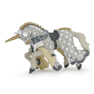 Figurine Cheval du maître des armes cimier licorne