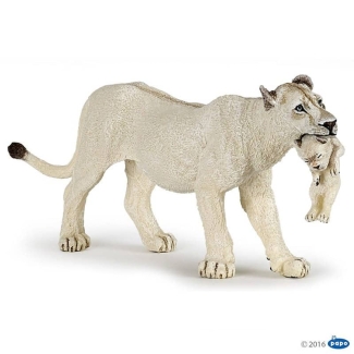 Figurine Lionne blanche avec lionceau