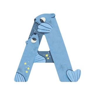 Lettre bois A bleu Mon premier Alphabet