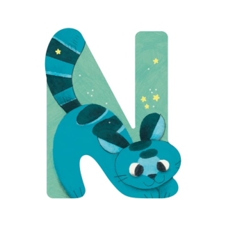 Lettre bois N bleu Mon premier Alphabet