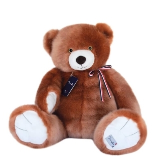 Peluche Ours marron glacé 65 cm made in France