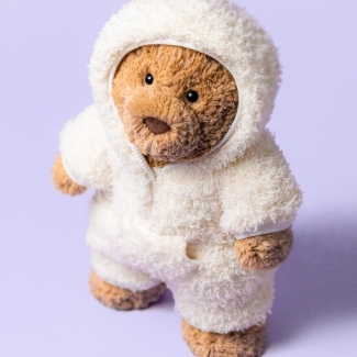 Peluche Ours Bartholomew en combinaison