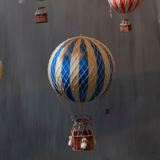 Suspension Montgolfière 56cm bleue