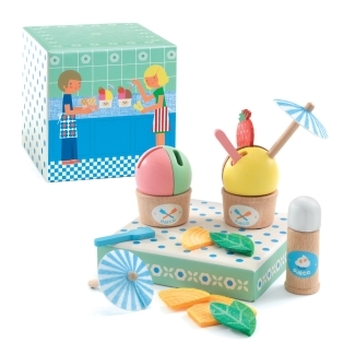 Set de glaces en bois