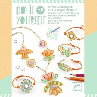 Coffret DIY bijoux plastique magique plume et lotus