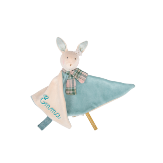 Doudou personnalis attachettine Lapin bleu La petite cole de danse