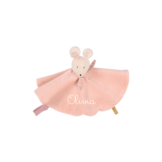 Doudou personnalis Souris rose La petite cole de danse