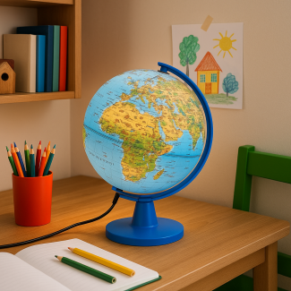 Globe terrestre lumineux Safari 16 cm