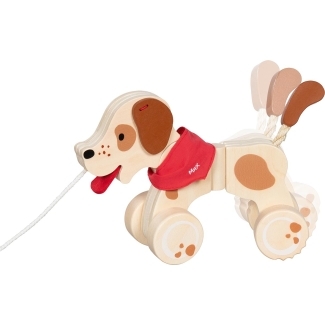 Jouet à tirer en bois Chien