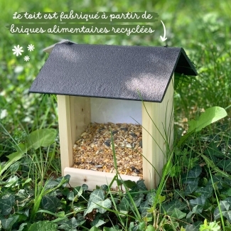 Mangeoire en bois à oiseaux Le jardin du moulin