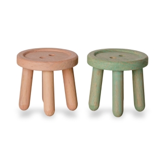 Ensemble de tabourets rose et vert