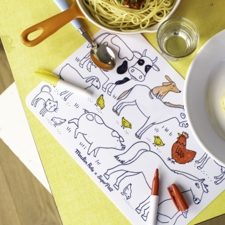 Mini set en silicone a colorier + 4 crayons Aujourd hui c'est mercredi