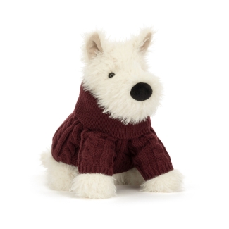Peluche Chien Scottie pull d'hiver