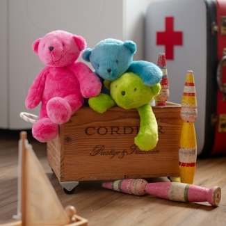 Peluche Ours rose 30 cm Les p'tits doudous de l'hôpital