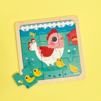 Puzzle en bois 9 pcs Poulette Henriette
