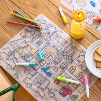Set de table en silicone à colorier Les Popipop