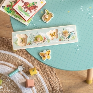 Puzzle encastrable 4 animaux Trois petits lapins