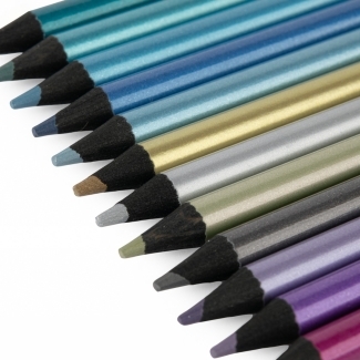 12 crayons de couleur métallisés Les comètes filantes