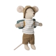 Grand frres souris de randonne  rayures bleues