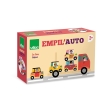 Jouet dveil en bois Camion rouge 4 pices