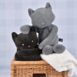 Peluche Chat Mlo Bleu Gris 37 cm