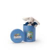 Peluche Chien Pilou bleu  sa Boite Puce  Pilou