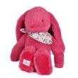Peluche Lapin Fleurette fuchsia 35 cm