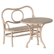 Table  caf et banc miniature rose ple
