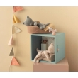 Peluche chaton endormi petit crème pêche