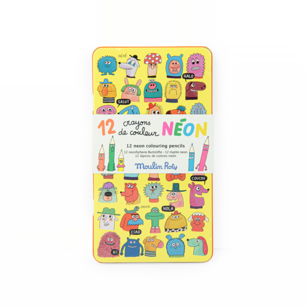 12 crayons de couleur néon Les Schmouks