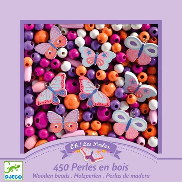 450 Perles en bois Papillons
