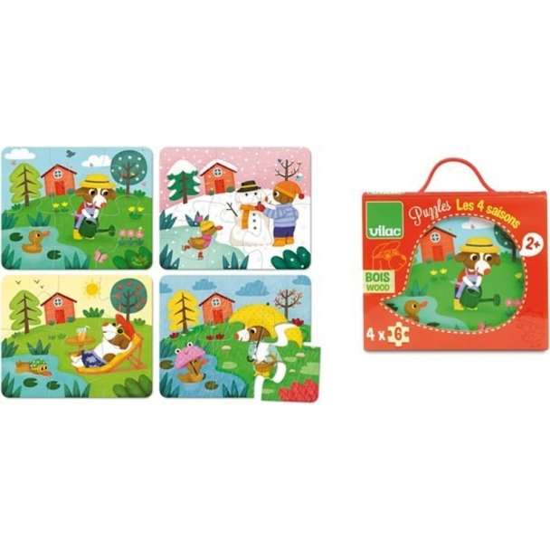 4 puzzles en bois 4 Saisons 6 pièces