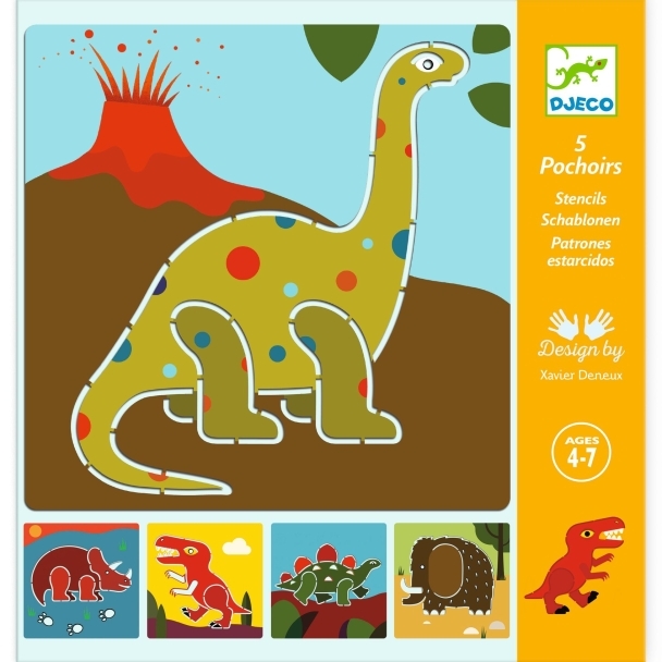 5 pochoirs Dinosaures