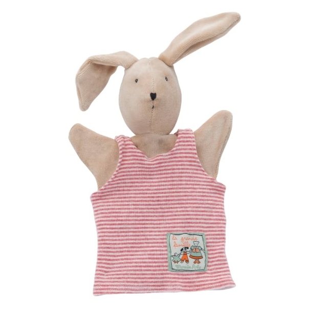 Peluche marionnette Sylvain le lapin la grande famille
