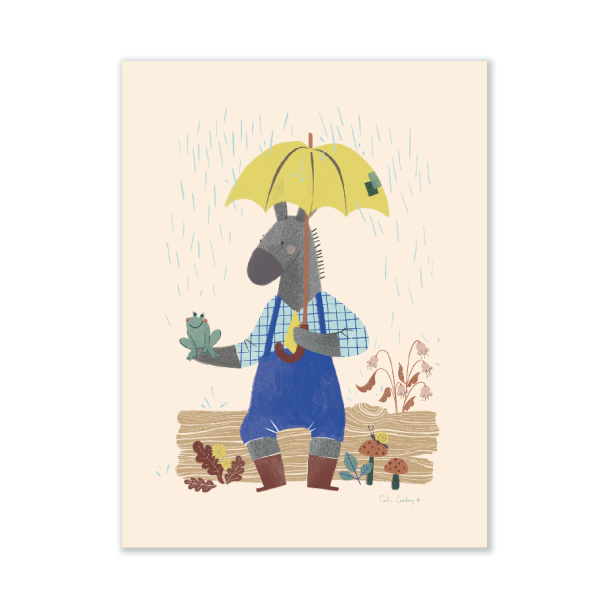 Affiche Ane 30x40cm Pomme des bois