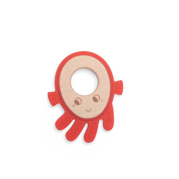 Anneau de dentition bois et silicone Poulpe Les aventures de Paulie