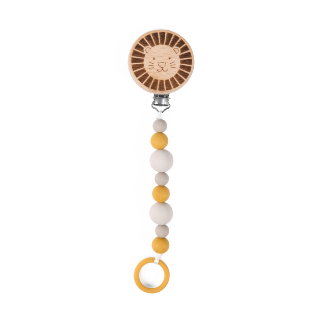 Attache-tétine bois et silicone Lion Sous mon baobab