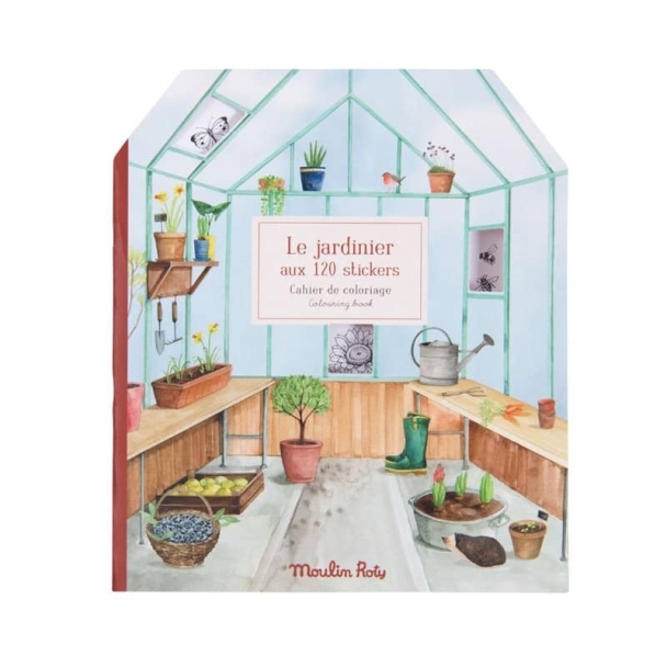 Cahier de coloriage et stickers Le jardinier Le Jardin du Moulin