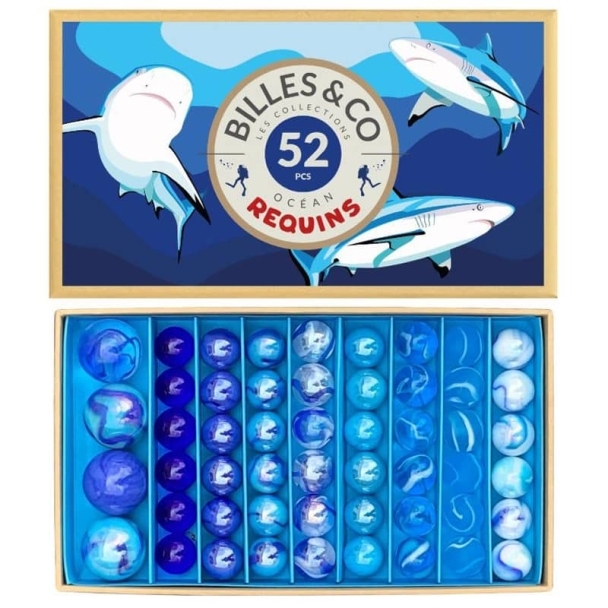 Coffret de 52 billes Requins