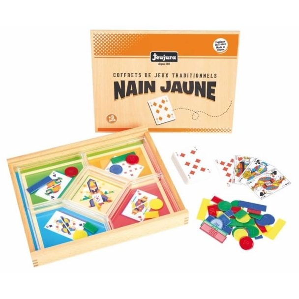Coffret en bois jeu du nain jaune